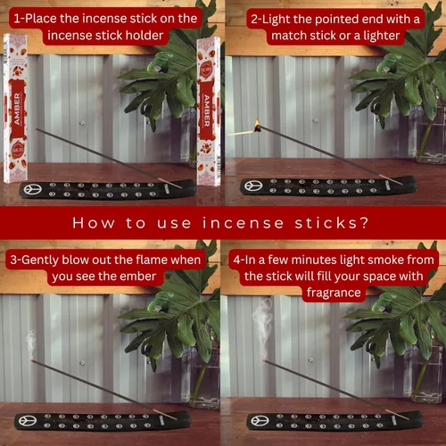 Vista 4 de Varillas de incienso ámbar – Total 40 varillas de incienso – Paquete doble de 20 Insense – Inciensos – Inscents – Ingredientes naturales no tóxicos