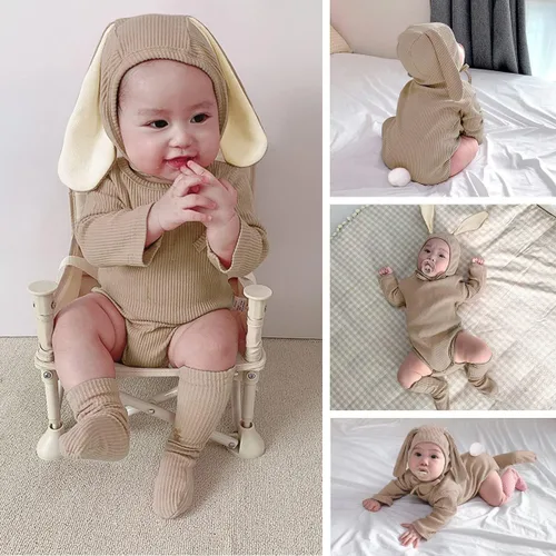 Vista 2 de AGQT Babys Bunny Costume Easter Halloween Outfit Set Size 0-24 Months
