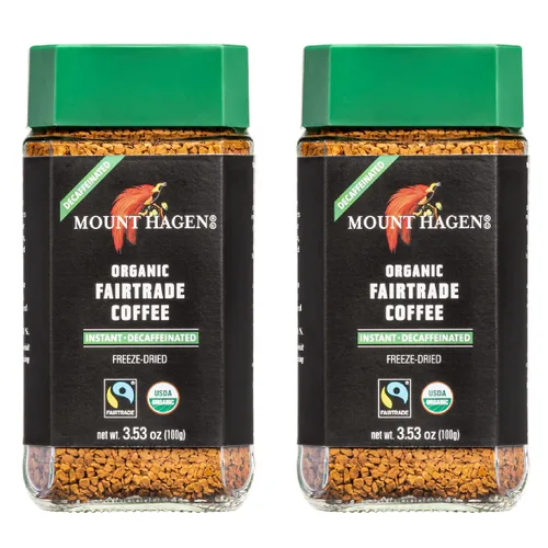 Vista 10 de Mount Hagen Café descafeinado instantáneo orgánico liofilizado de 3.53 onzas Café descafeinado ecológico de comercio justo hecho de granos arábica