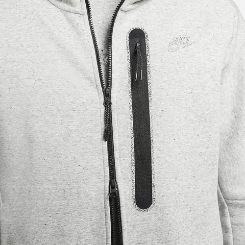 Vista 5 de Nike Sportswear Tech - Sudadera con capucha de forro polar con cremallera completa, Negro Gris