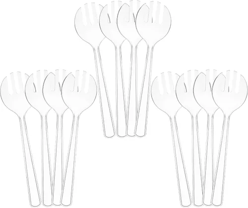 Vista 7 de Juego de 8 – 10 cucharas de plástico transparente para servir para eventos, reutilizables o desechables