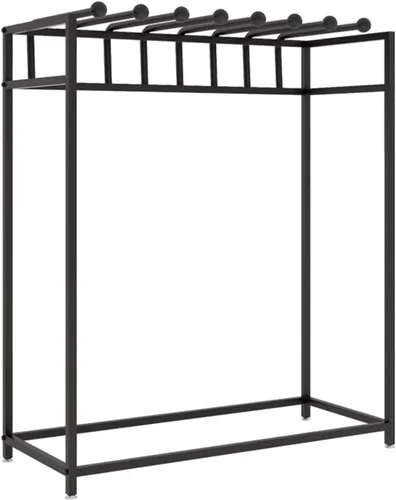 Vista 7 de Toalleros de lujo para baño/piscina/ducha/hotel, soporte de exhibición de metal comercial para manta/colcha/bufanda, barra colgante giratoria Negro