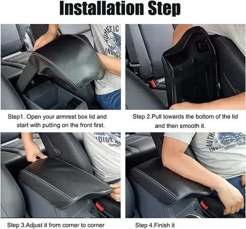 Vista 5 de INTGET Cubierta de Reposabrazos de Consola Central para Accesorios Ford Ranger 2019 2020 2021 2022 2023 Interior de Cuero Cubierta de Consola