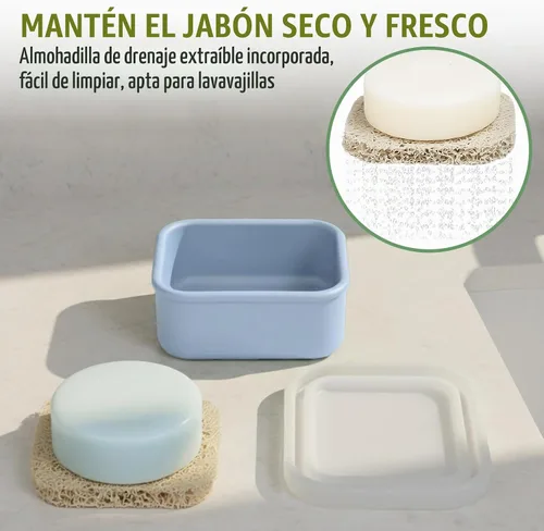 Vista 5 de AIMAIAIMAI Funda de viaje de jabón pequeña, funda de silicona resistente a