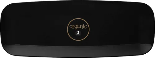 Vista 5 de Plasticpro Bandejas de plástico para servir, platos rectangulares negros con borde dorado de 8 x 11 pulgadas, platos desechables para fiestas
