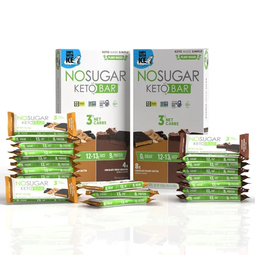 Vista 11 de Snack Keto Bar sin azúcar, bajo en carbohidratos, sin azúcar, con macros aptos para dieta cetogénica