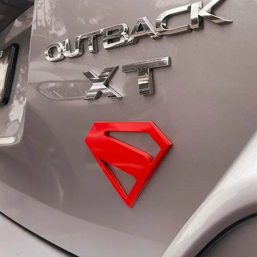 Vista 3 de Fan Emblems Emblema de coche de Superman, símbolo de película 2025, insignia automotriz 3D, color: rojo, tamaño: 4.3 x 3.2 x 0.2 pulgadas