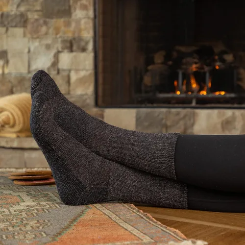Vista 4 de Williamston Alpaca Calcetines Endurance para hombres o mujeres, fabricados en Estados Unidos, cálidos, suaves, lavables a máquina