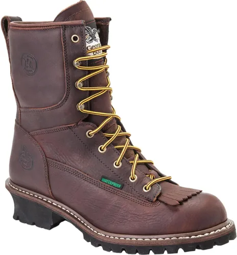 Vista 9 de Botas de trabajo impermeables para hombre Georgia Boot con cordones de punta a punta Marrón (Soggy Brown)