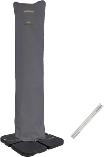 Vista 11 de Funda para sombrilla de patio con varilla para sombrillas de 7 a 11 pies y paraguas de doble cara de 15 pies, cubierta protectora impermeable