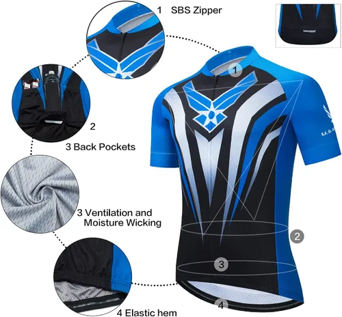 Vista 3 de U.S.Army Cycling top Camouflage Combat Bike Uniform Summer Cycling Jersey Road Bicycle Jerseys