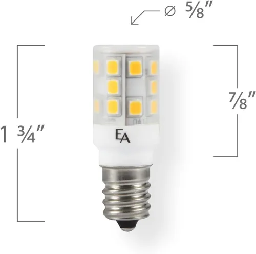 Vista 4 de EmeryAllen - Bombilla LED regulable con base E12, 2.5 vatios (equivalente a 20 W) 120 V - 250 lúmenes 2700 K 1 unidad