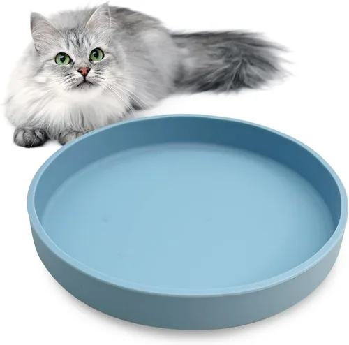 Vista 38 de Tazón de silicona poco profundo para perros, tazones de comida para gatos de 7 pulgadas, platos planos para cachorros, lindos platos para fatiga