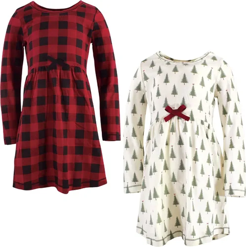 Vista 20 de Touched by Nature - Vestidos de manga corta y manga larga de algodón orgánico para niñas pequeñas, bebés y mujeres Manga larga con flores abstractas
