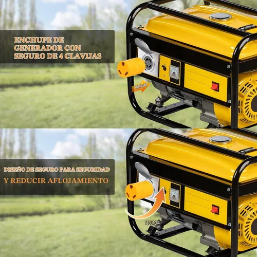 Vista 2 de Kanayu NEMA L14-30P a TT-30R Adaptador generador RV de 30 amperios Amarillo