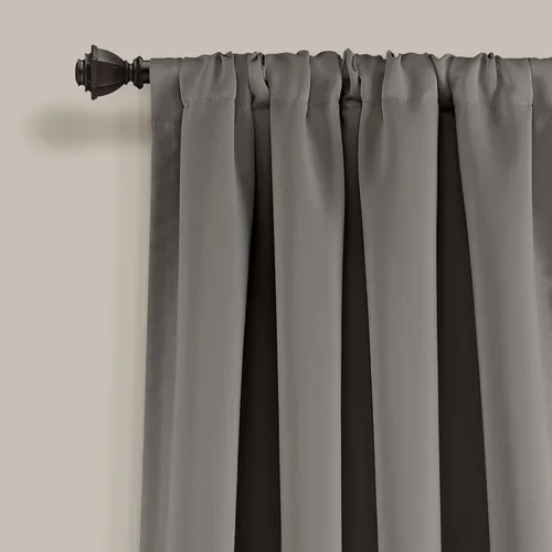 Vista 4 de Lush Decor Paneles de cortinas aisladas para oscurecer la habitación, con bolsillo para barra, par de cortinas largas para dormitorio o sala