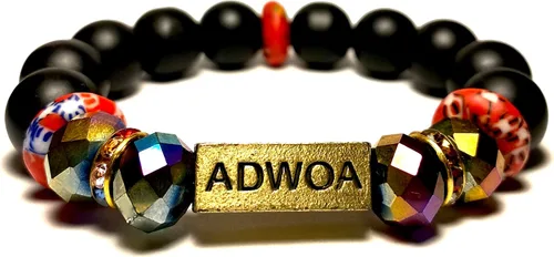 Vista 83 de Pulseras africanas tradicionales con nombre nacido en el día para mujeres de Ghana, materiales naturales, ajuste cómodo y holgado