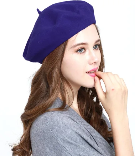 Vista 23 de WW004 Invierno 100% Lana Cálida Arte Francés Vasco Boina Tam Beanie Cap