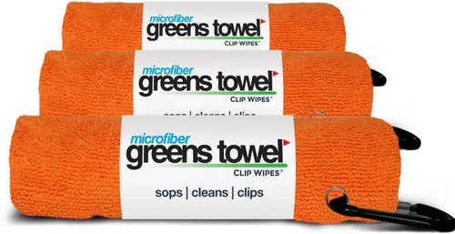 Vista 5 de Toalla de microfibra Greens Towel, 16 x 16 pulgadas, con mosquetón, ideal para golf (3 unidades)
