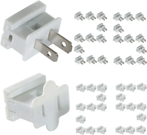 Vista 11 de SPT-1 Vampire Plugs 20 piezas Negro – Enchufe deslizante hembra y macho, enchufe eléctrico de repuesto para luces de decoración de Navidad