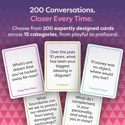 Vista 2 de TALKING POINT CARDS Profundiza tu conexión con 200 tarjetas de conversación divertidas y atractivas para parejas. Construye intimidad, fortalece tu