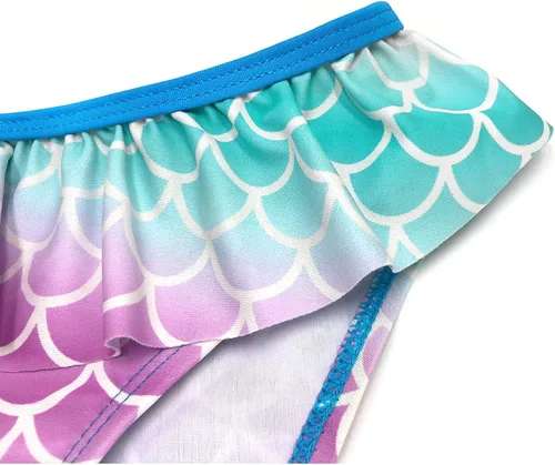 Vista 6 de SHEKINI Traje de baño de dos piezas con volantes y volantes para niña