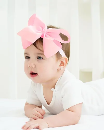 Vista 6 de jollybows 20 lazos para el pelo con cinta de grogrén para bebés y niñas, 6 pulgadas, banda elástica para el cabello, accesorios para el cabello