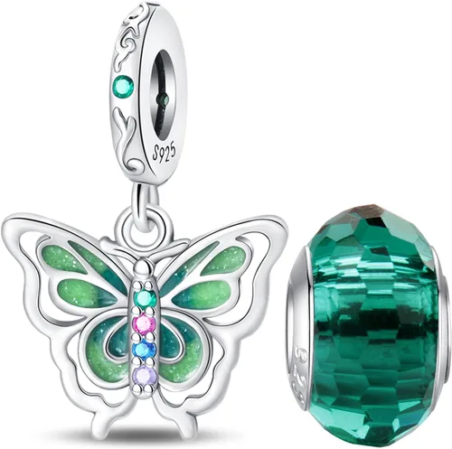 Vista 24 de LNQOBU Happy Life - Colgante para pulseras de abalorios, plata de ley 925 para mujer (con un espaciador de cuentas)