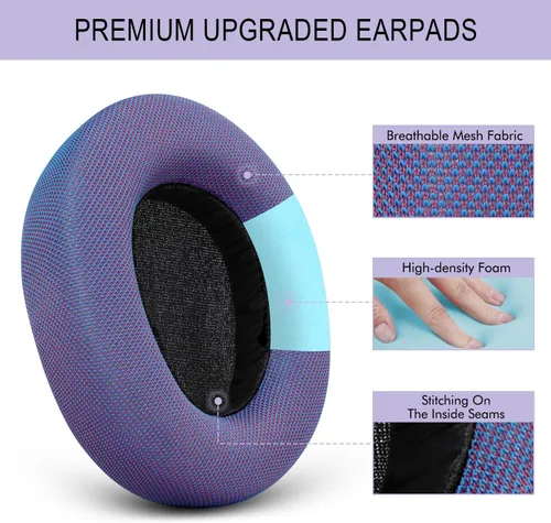 Vista 4 de Almohadillas de repuesto para SteelSeries Arctis Nova – Almohadillas de tela de malla mágica para auriculares Arctis Nova Pro Wired, Nova 1, 3, 4
