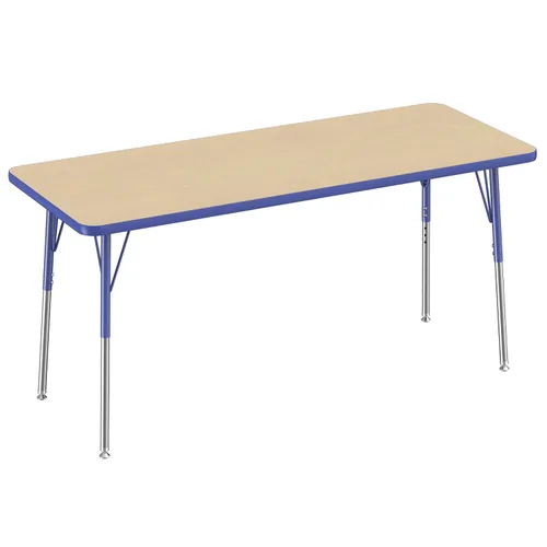 Vista 138 de FDP - Mesa rectangular para actividades escolares y de oficina (24 x 36 pulgadas), patas estándar con deslizadores giratorios, altura ajustable