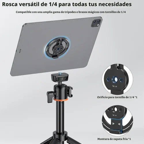 Vista 9 de VRIG MG-24 Soporte magnético para trípode compatible con Magsafe iPhone 17 16 15 14 13 12 Pro Max Plus Series, montaje de trípode magsafe con zapata