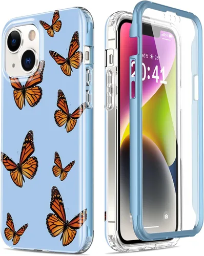 Vista 56 de Esdot Funda para iPhone 14 con Protector de Pantalla Integrado, Funda Resistente de Grado Militar con Diseños de Moda para Mujeres y Niñas, Funda