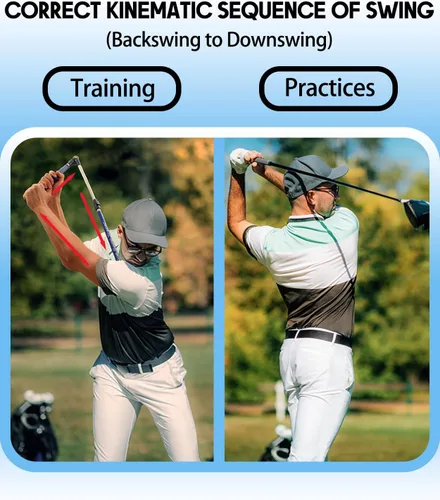 Vista 2 de Entrenador de swing de golf – Ayuda de entrenamiento de golf para mejorar la bisagra, rotación del antebrazo, giro de hombro y agarre. Entrenador