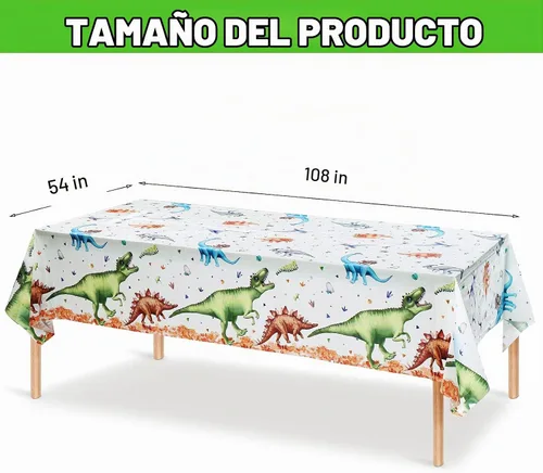 Vista 2 de Tatuo Mantel de dinosaurio de acuarela para decoración de fiesta