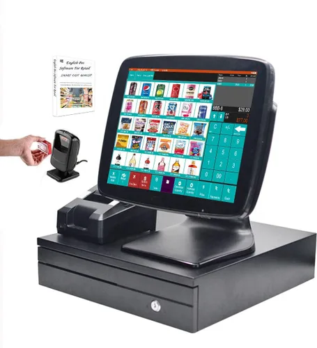 Vista 6 de MEETSUN Sistema de punto de venta al por menor de la caja registradora del tacto elegante A3 para las pequeñas empresas SET01 (una sola pantalla)