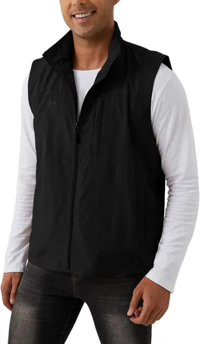 Vista 3 de Gihuo Chaleco de pesca para hombre, chaleco utilitario, chaleco de viaje de safari, chaleco de golf