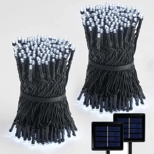 Vista 11 de Luces de Cadena Solares Luces de Navidad Solares 200 LED 72 Pies 8 Modos Luces de Cadena para Exteriores Impermeables para Jardín Fiesta Patio Hogar