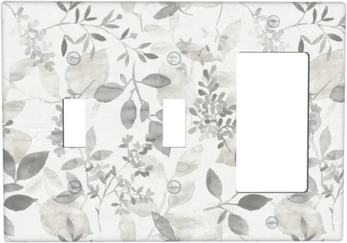 Vista 98 de Placa de Pared en Blanco de 1-Gang Sin Dispositivo Beige Lindo Vintage Boho de los 70s Hongo Fungus Planta Floral Botánica Libélula Interruptor