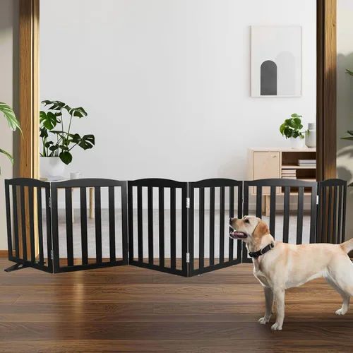 Vista 21 de Puerta Independiente para Perros para Interiores, Puerta para Perros Plegable, Puertas para Mascotas para Entradas, Escaleras o Pasillos, Puerta