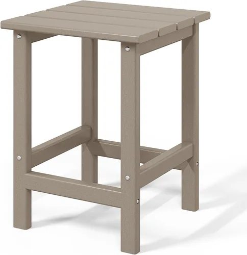 Vista 18 de WestinTrends Ashore - Mesa auxiliar Adirondack moderna para patio al aire libre, color arena