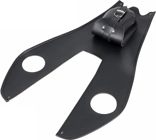 Vista 6 de Cubierta de cuero negro para tanque de combustible con bolsa de cartera para Harley Softail Fatboy Heritage Springer FLSTS FLST FLSTN