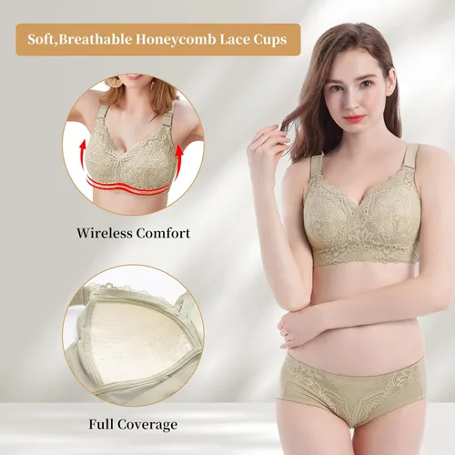 Vista 3 de Baetty Minimizer Bras for Women No Underwire Full Coverage Wirefree Womens Bra
