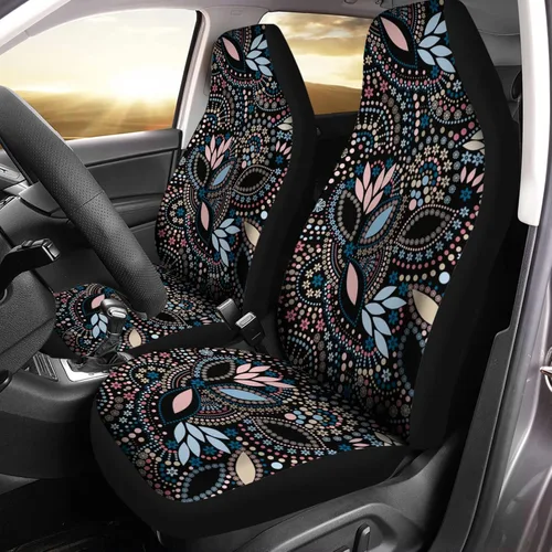 Vista 43 de Bulopur Fundas para asientos de coche negras y blancas con forma de murciélago, protector de asiento de coche universal, accesorios de coche