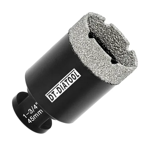 Vista 35 de DT-DIATOOL Broca de núcleo de diamante de 1/4 pulgada con hilo 5/8"-11 de vacío soldado para baldosas de porcelana, cerámica, gres, mármol, granito