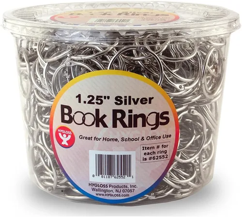 Vista 14 de Hygloss Products 61311 - Anillos de libro – Anillos de acero de colores surtidos de 1 pulgada, paquete de 12 Variado