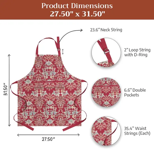 Vista 671 de Maison d' Hermine Delantales para mujer con bolsillo, 100% algodón (27.50 x 31.50 pulgadas)