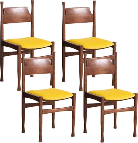 Vista 10 de Sillas de comedor, modernas sillas de comedor de madera, silla de cocina tapizada, taburete sin brazos de granja, silla ocasional para cocina, sala