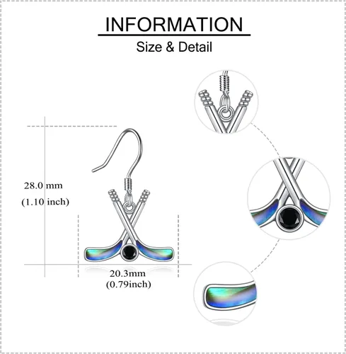 Vista 4 de YAFEINI Regalos de joyería para amantes de los deportes, plata de ley 925 para golf, fútbol, hockey, voleibol, pelota de tenis, aretes para mujeres
