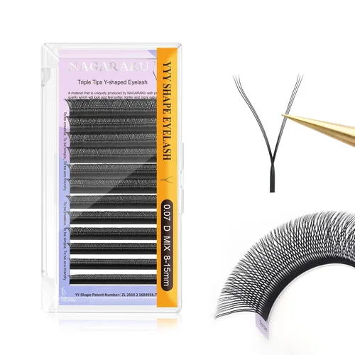 Vista 79 de NAGARAKU YY - Extensiones de pestañas, suministros Y, Lash 4D, Easy Fan, pestañas cruzadas de volumen ruso, pestañas YY, tejidas a mano, malla