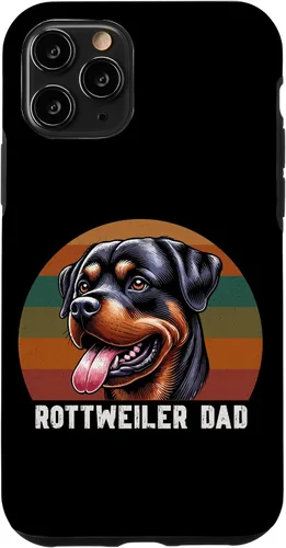 Vista 27 de Rottweiler Dad Rottie Father Dog Parent Father's Day Retro Case for iPhone 16